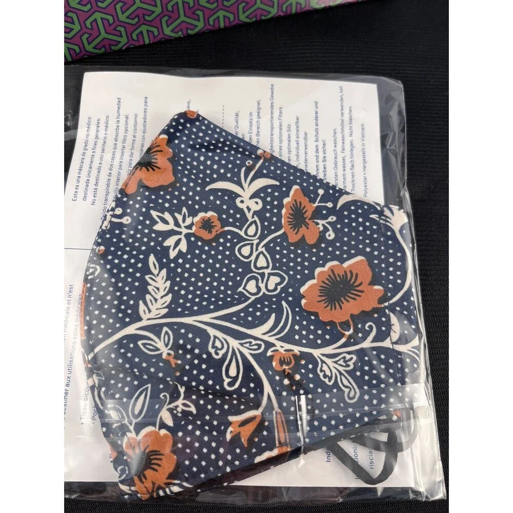 Tory Burch Face Mask New/Sealed Navy Floral
